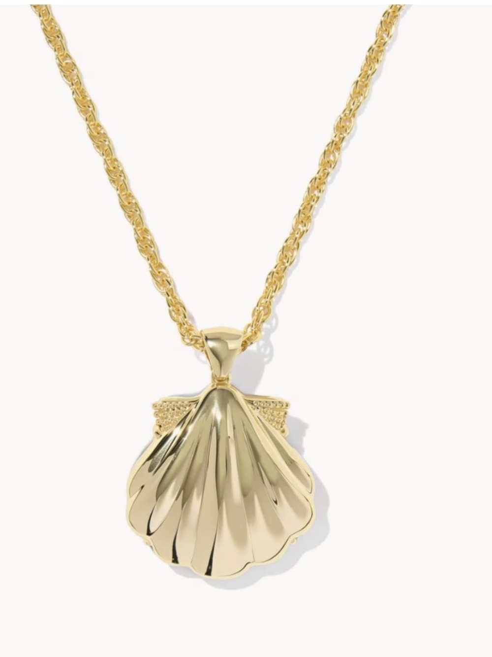 Kendra Scott Lucia Shell Gold Short Pendant Necklace In Iridescent Abalone - Picture 3 of 9